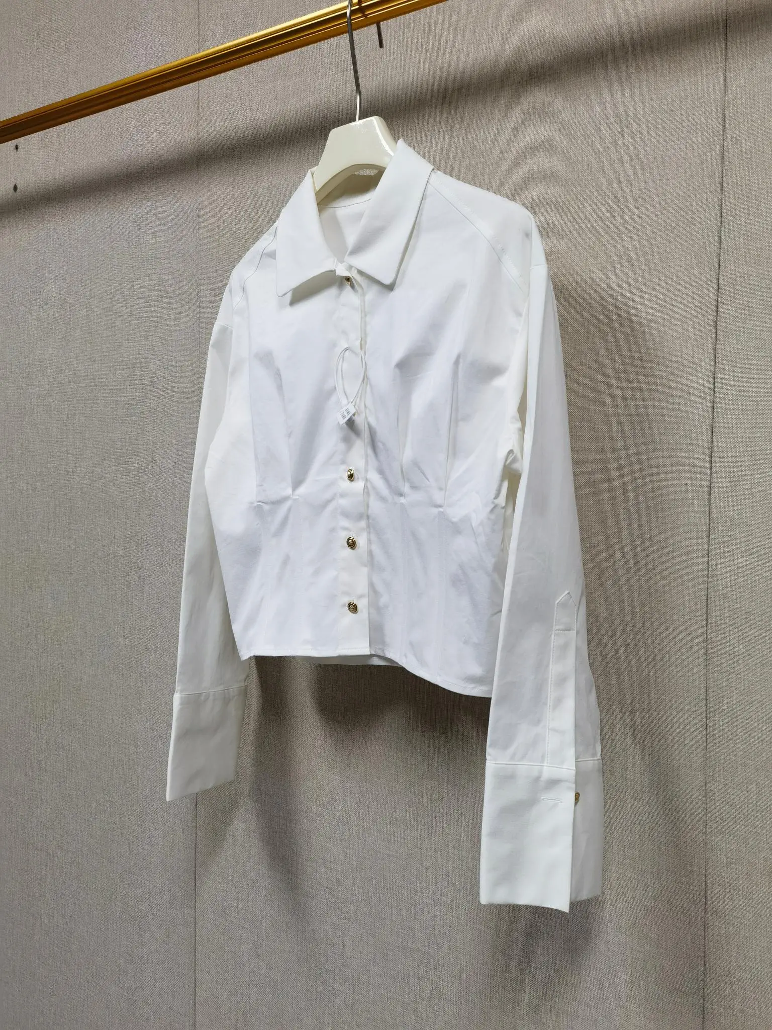 

Spring/Summer Women Long Sleeve Solid Turn-down Collar Shirt Single Breasted Slim Office Fashion Blouse
