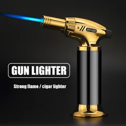 Gas Lighter Windproof BBQ Kitchen Cooking High Capacity Torch Turbine Lighter Spray Gun Jewelry Metal Welding Men's Gifts