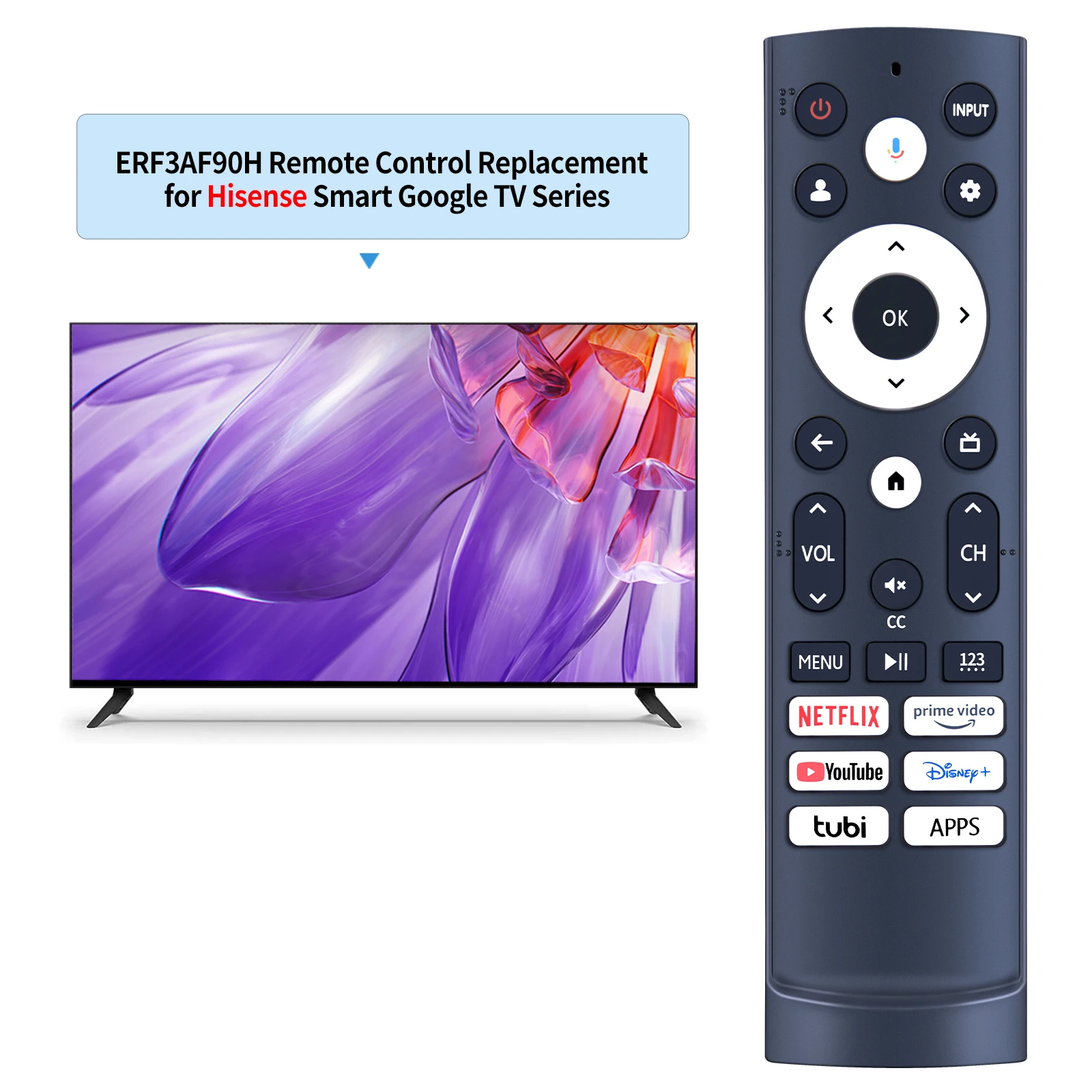 New Remote Control ERF3AF90H for Hisense Smart TV