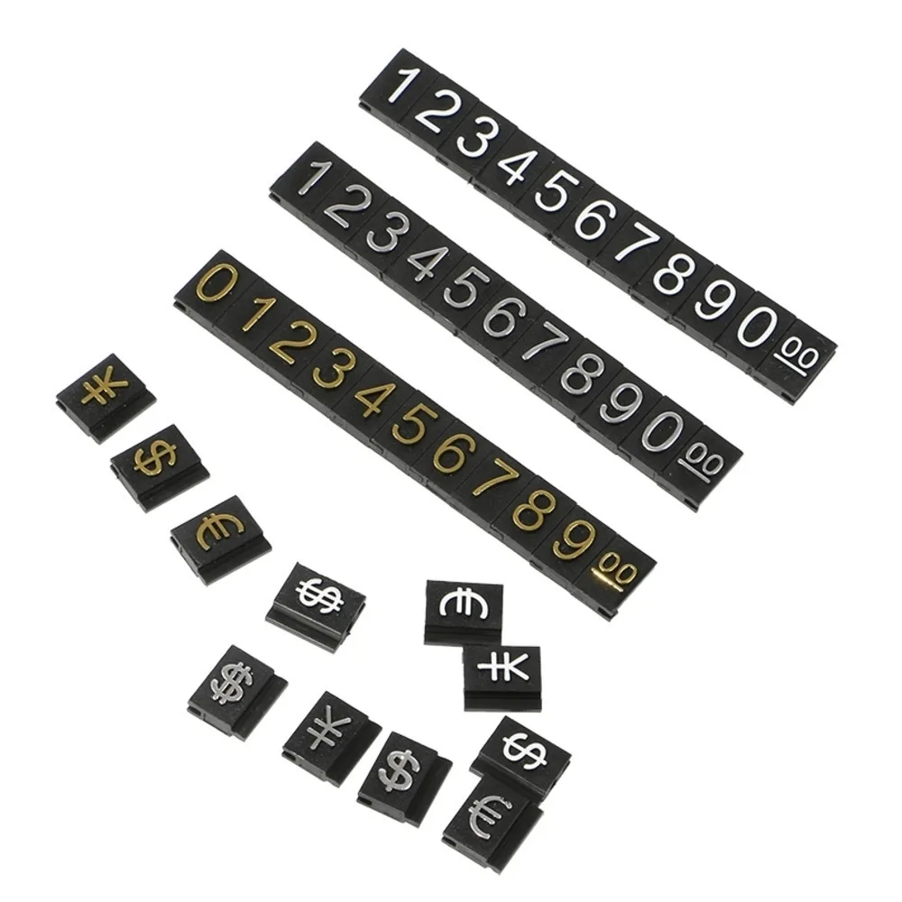 New 19 Groups Gold-tone Metal, Arabic Numerals Together Price Tags