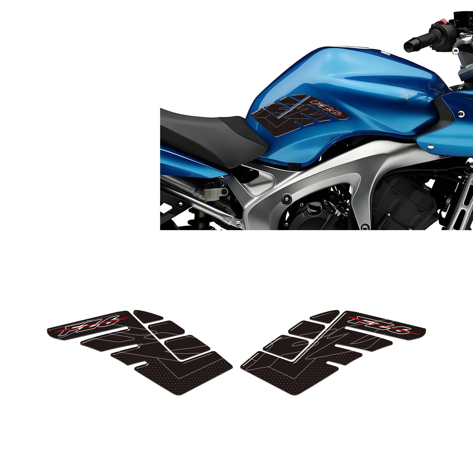 Motorcycle Tank Knee Pad Grips Stickers Decals Protector Gas Fuel Oil Kit 3D logo for Yamaha FZ6 FZ 6