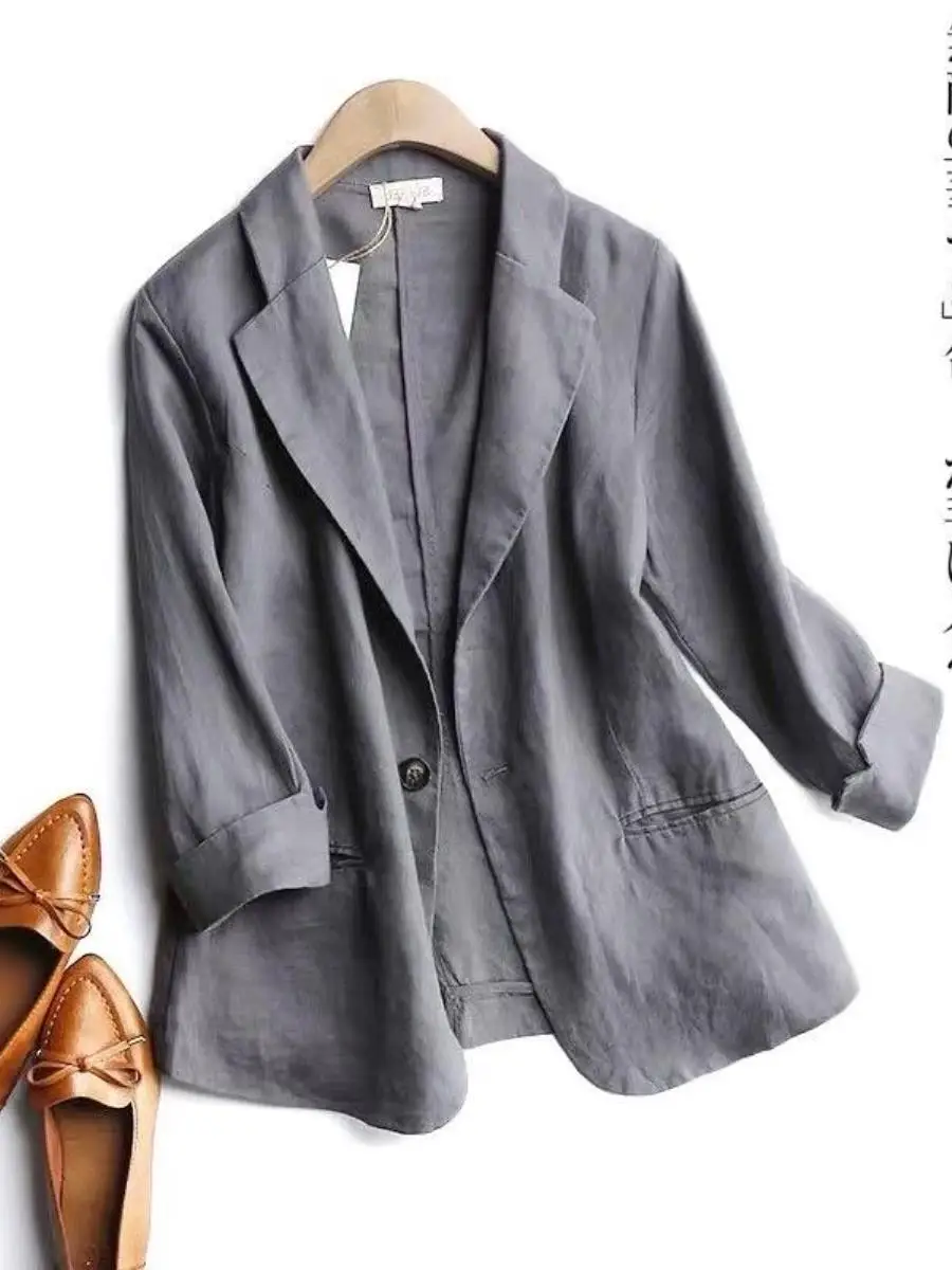 jaqueta-de-algodao-e-linho-com-bolso-para-primavera-e-outono-tamanho-plus-estilo-coreano-manga-7-8-um-botao-casaco-artistico-para-mulheres-plus-size