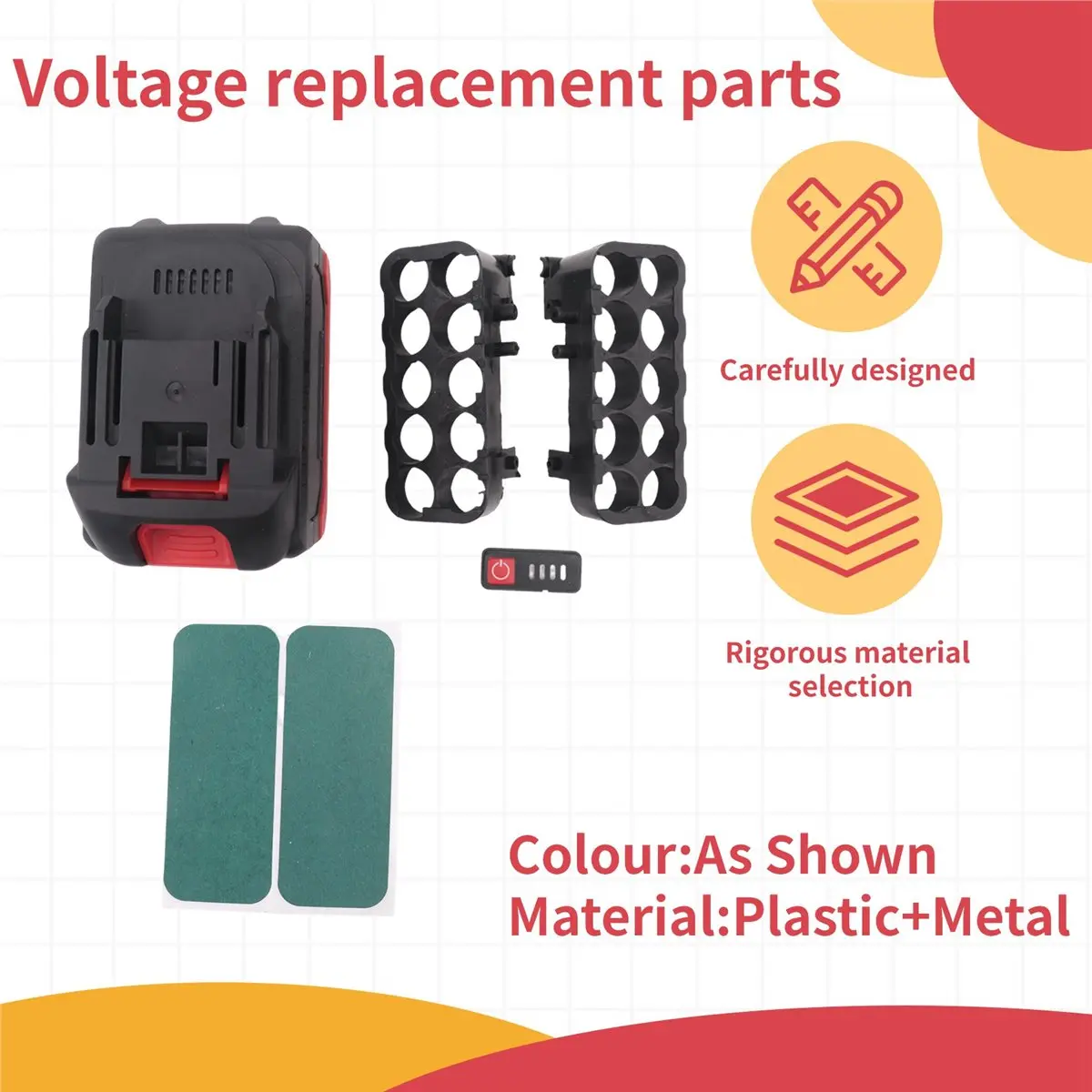 finefine Battery Case Storage Box Shell PCB Charging Board for Makita Power Tools 21V Charge Voltage Replace Part 10 Cores