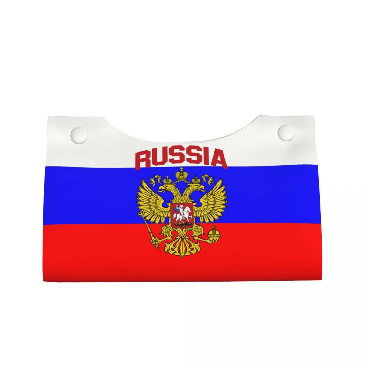 Custom Russian Empire Coat Of Arms Of Russia Tissue Box Cover PU Leather Rectangular Eagle Facial Tissues Holder for Office