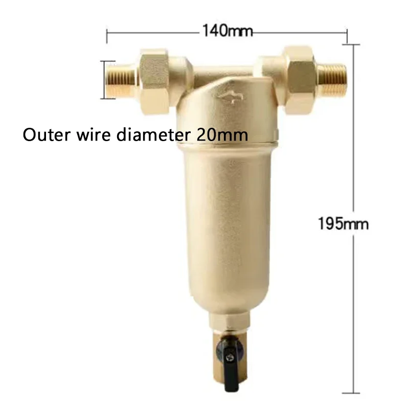 Household  Full Copper Pre-Filter Backwash Tap Water Floor Heating Pipe High Temperature Hot Water Purifier To Remove Scale