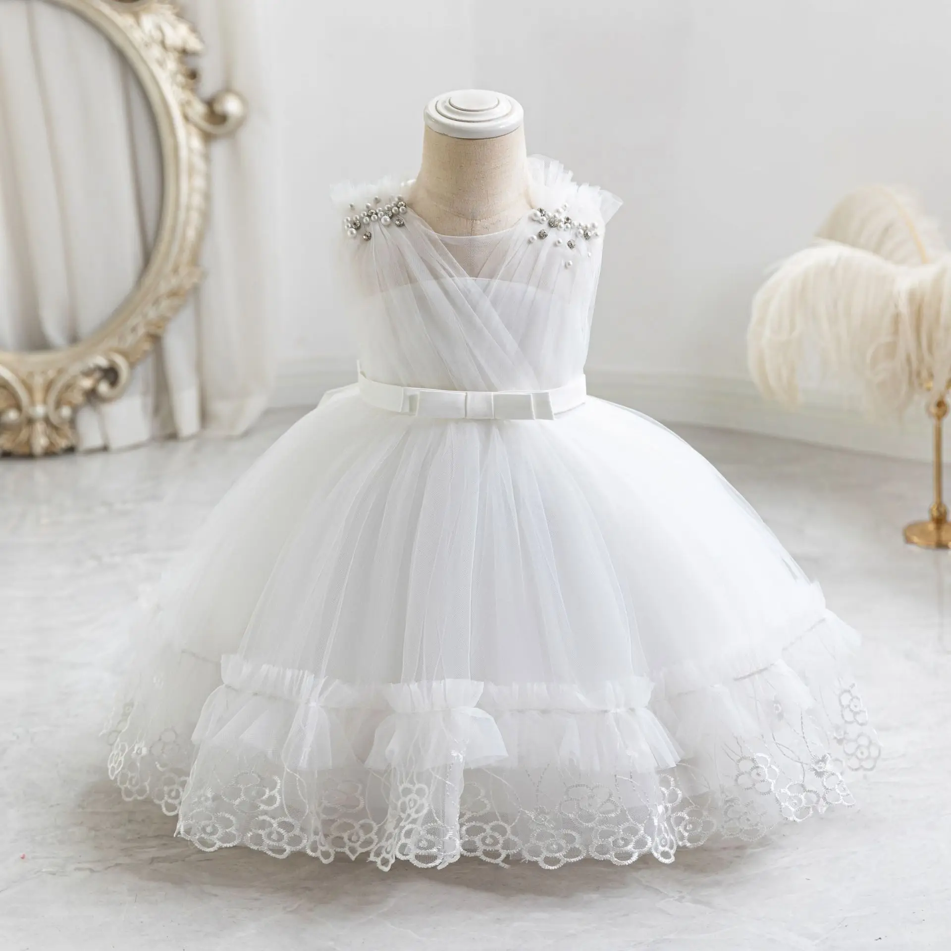 New children\'s dress fluffy gauze princess girl\'s birthday party dress kids dress  kids clothes