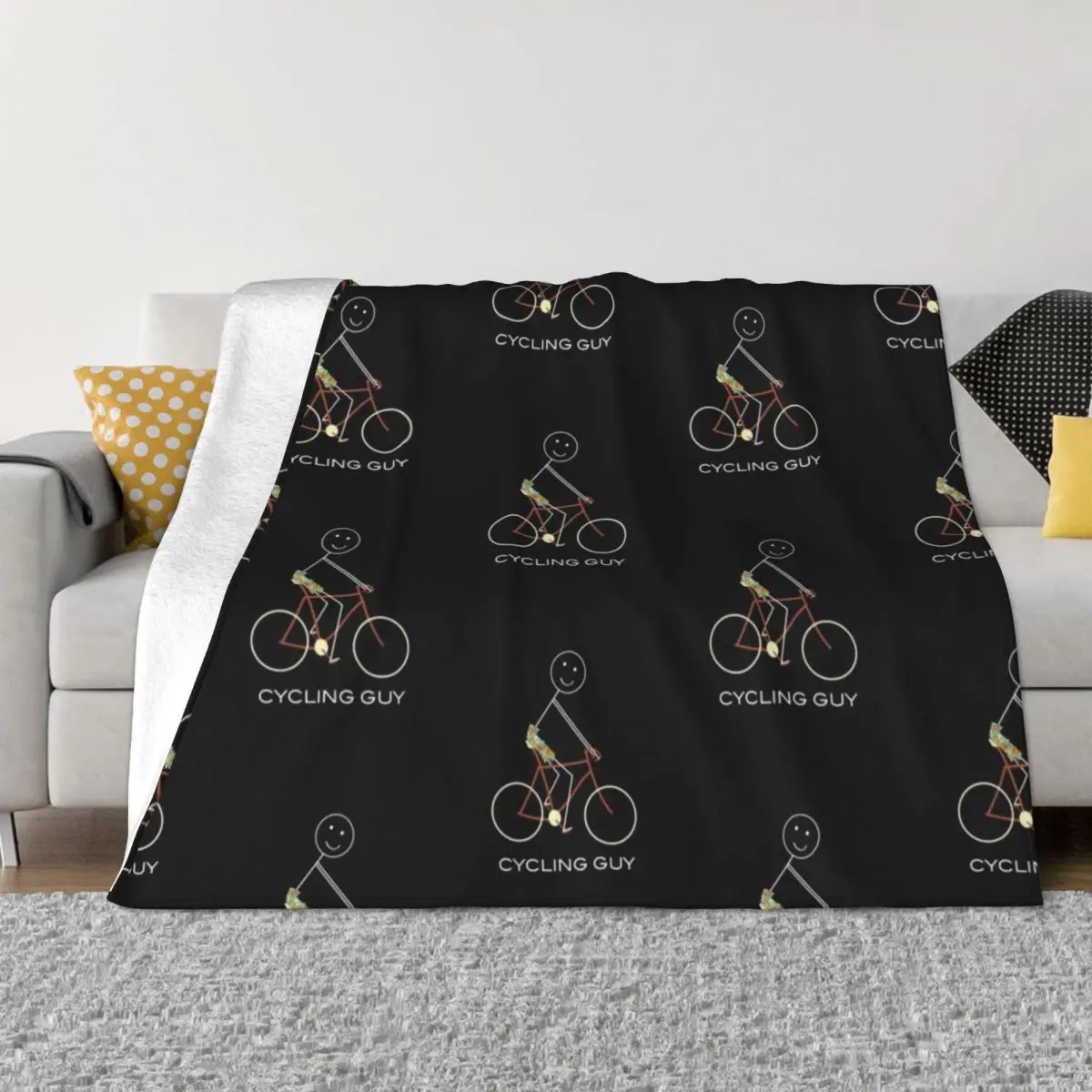 Funny Mens Cycling Design Throw Blanket Designer Blankets Moving Blanket Large Blanket