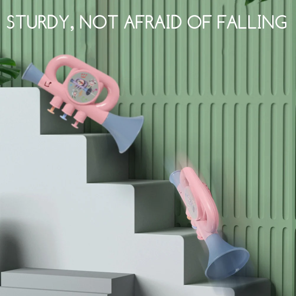 3 個のカラフルな子供用ミュージカルトランペット吹奏楽器教育シミュレーションホーン子供の学習用トランペット吹奏おもちゃ