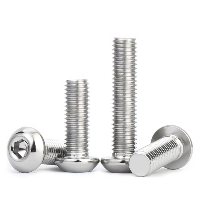 Aço inoxidável Anglo American Rodada Pan Cabeça, Parafuso sextavado, Cabeça de botão, Allen Parafuso, 1/4, 3/8, 5/16, 2 #, 4 #, 6 #, 8 #, 10 #, 304, 5 PCes, 10 PCes
