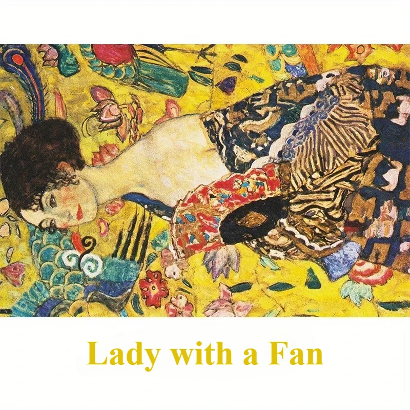 150pcs Mini Test Tube Puzzle Lady with a Fan Gustav Klimt Works Famous Painting Educational Game Home Decor Festival Gift