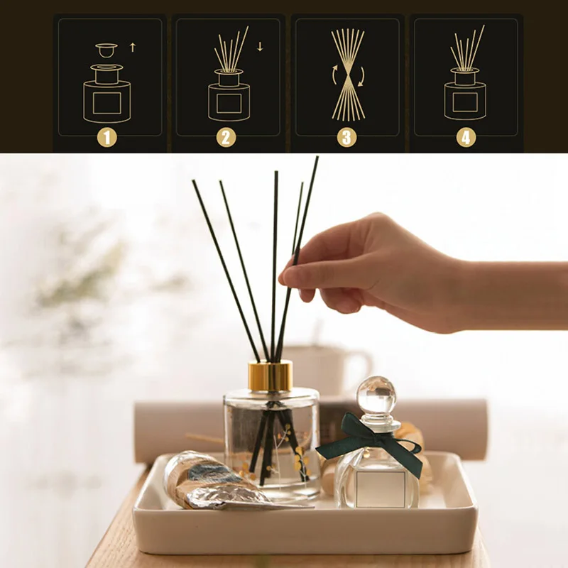 

100 Pcs Fireless Aroma Rattan Essential Oil Diffuser Natural Plant 3.0*280mm For Home Bathroom Decoration Accessories