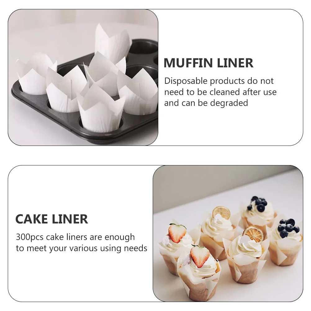 

Cake Cups Paper Liner Tulip Liners for Cupcakes Containers Printing Muffin Wrappers Holders