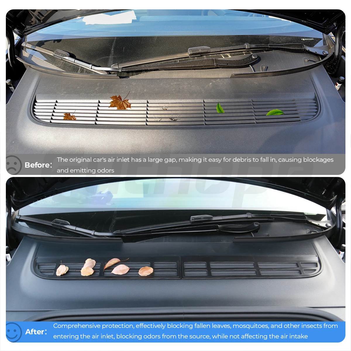 Futhope 2 قطعة غطاء حماية لمدخل الهواء لطراز تسلا الجديد Y Juniper إطلاق مكافحة الحشرات المضادة للحشف شبكة تكييف الهواء الأمامية