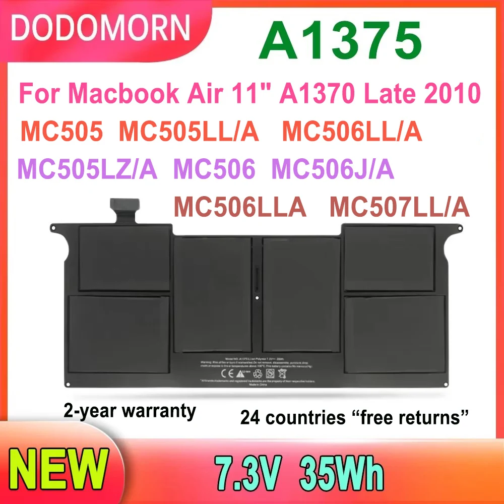 DODOMORN A1375 Laptop Battery For Macbook Air 11