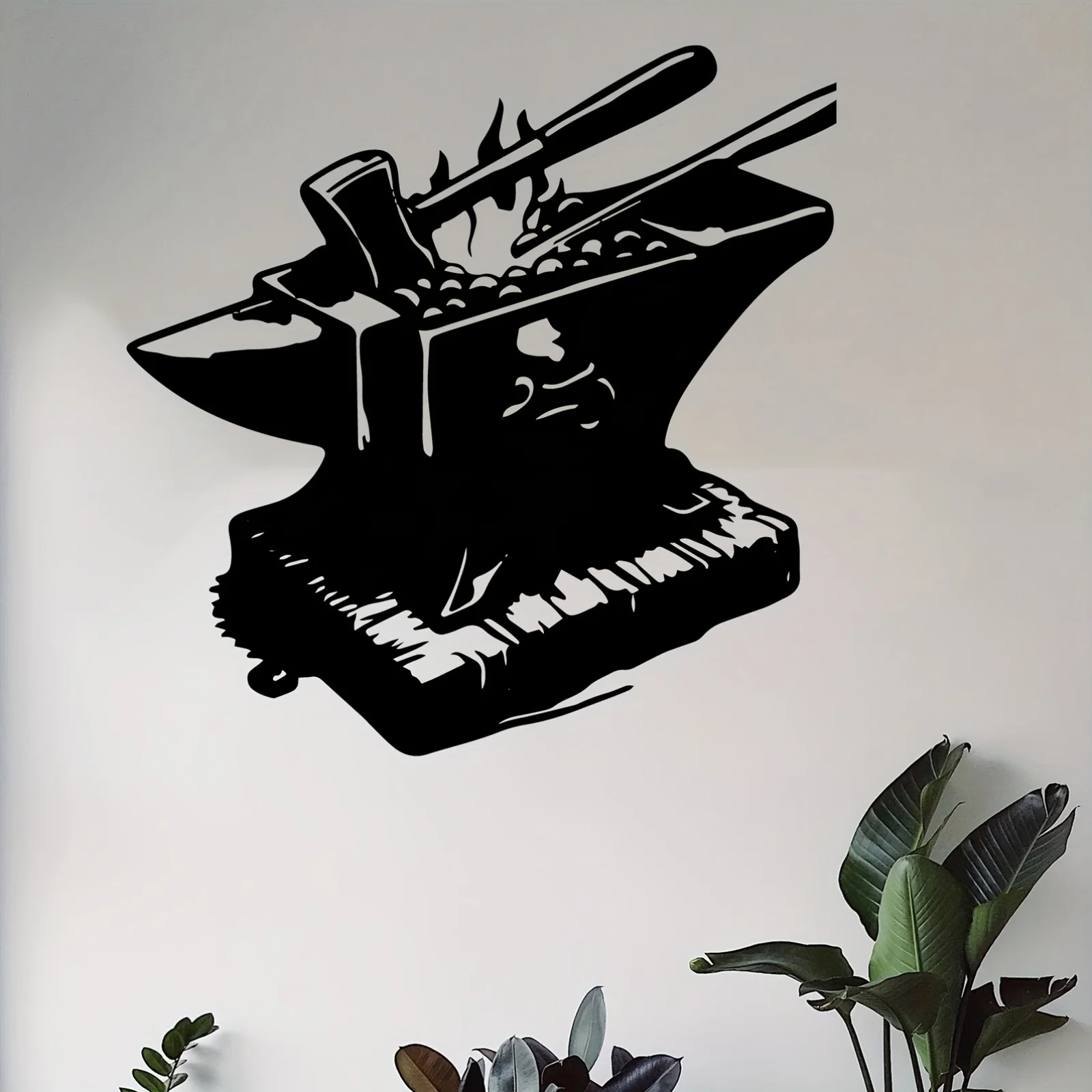 1pc of Blacksmith Anvil And Forge Metal Wall Art, a Decorative Mural Statue, Perfect As a Gift for Halloween