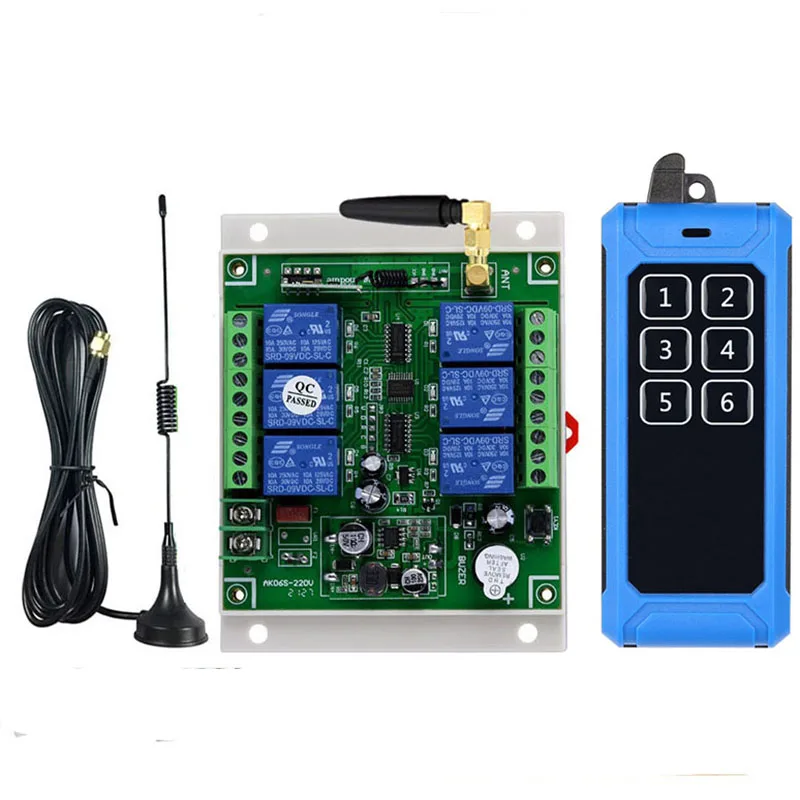 433M Ndustrial DC 12V 24V 36V 6CH RF Wireless Remote Control Switch Radio Receiver With 20-1000M Long Distance Remote controller