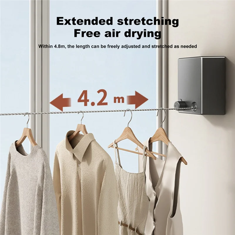 

【Best Selling】Retractable Clothesline Stainless Steel Pull-Out Clothes-Drying Machine Rope Space-Saving Clothes Drying Rack