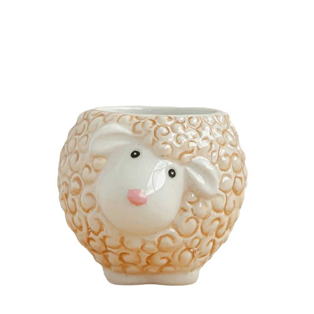 Cute Animal Ceramic Succulent Planter Ceramic Cartoon Animal Shaped Flower Pot with Drainage Hole Elephant Mini Plant Pot Indoor