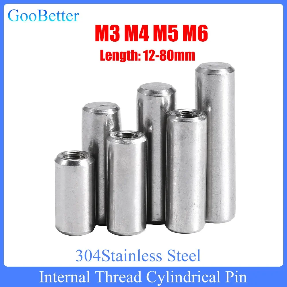 

M3 M4 M5 M6 Internal Thread Cylindrical Pin/Internal Tooth Positioning Pin/Internal Thread With Hole GB120 304 Stainless Steel