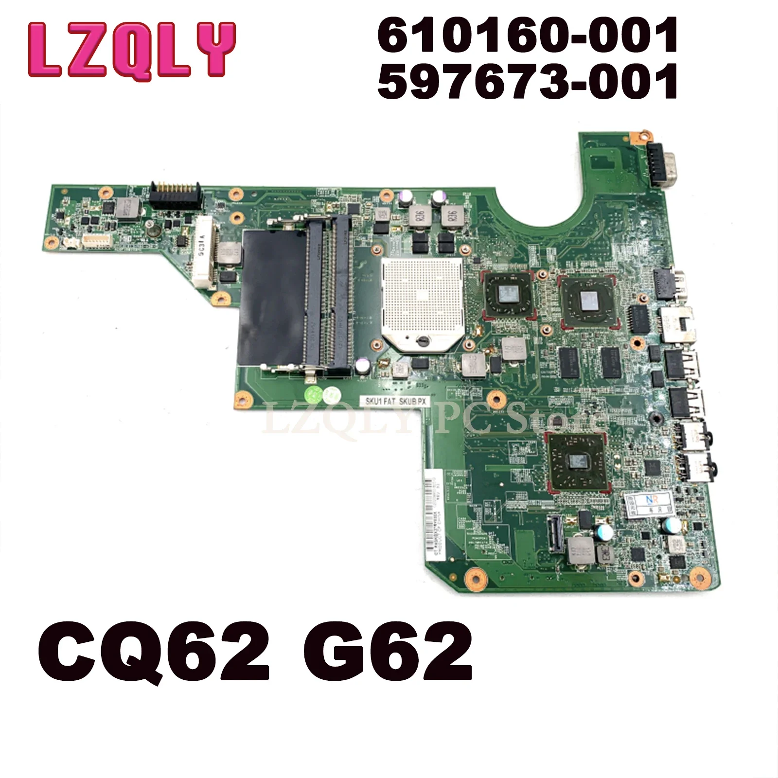 

LZQLY For HP CQ62 G62 610160-001 597673-001 Laptop Motherboard DDR3 Free CPU Main Board Full Test