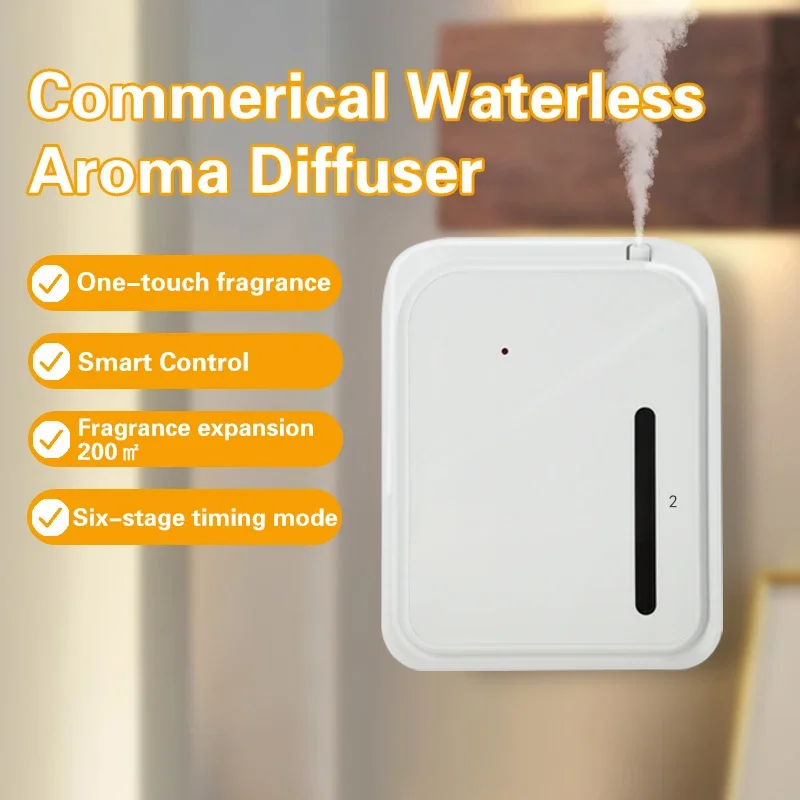 Smart Timer Aroma Diffuser Waterless Wall Mounted Scent Machine USB/Battery Power Essential Oil Nebulizer for Hotel Home Office
