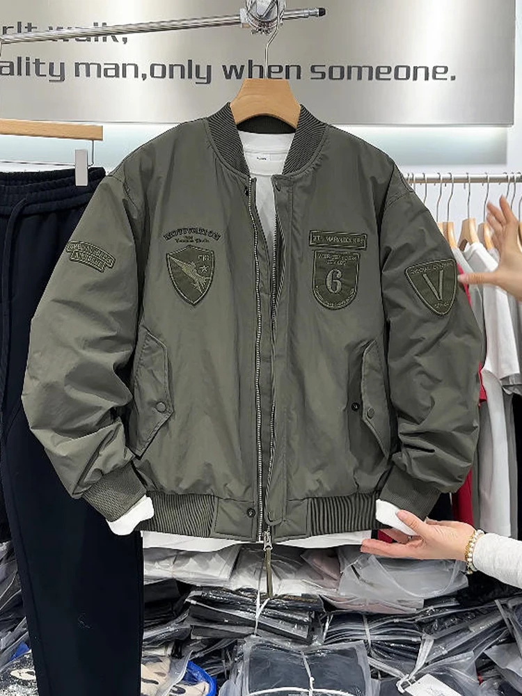 

Retro American Sle Men's Baseball Jaet Spring Autumn Trendy Pilot Embroidery Jaet Youthful Outerwear Cool Coat