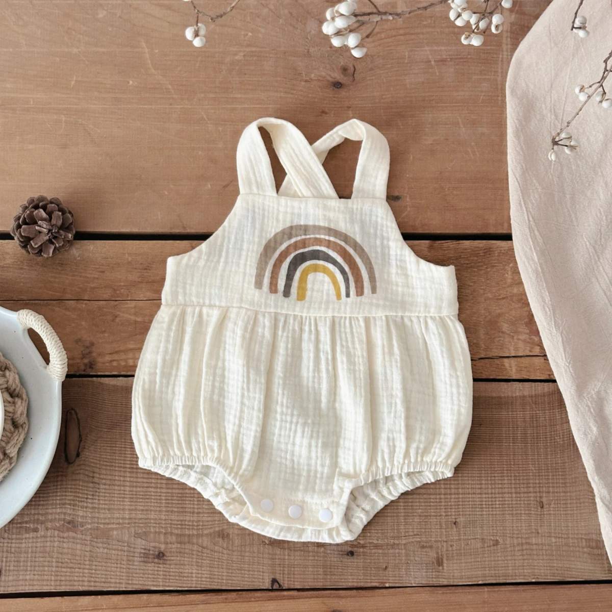 

Cute Sweet Rainbow Print Baby Strap Jumpsuit Summer Hot Newborn Boys Girls Romper Infant Bodysuit 0-18M Newborn Baby Clothes