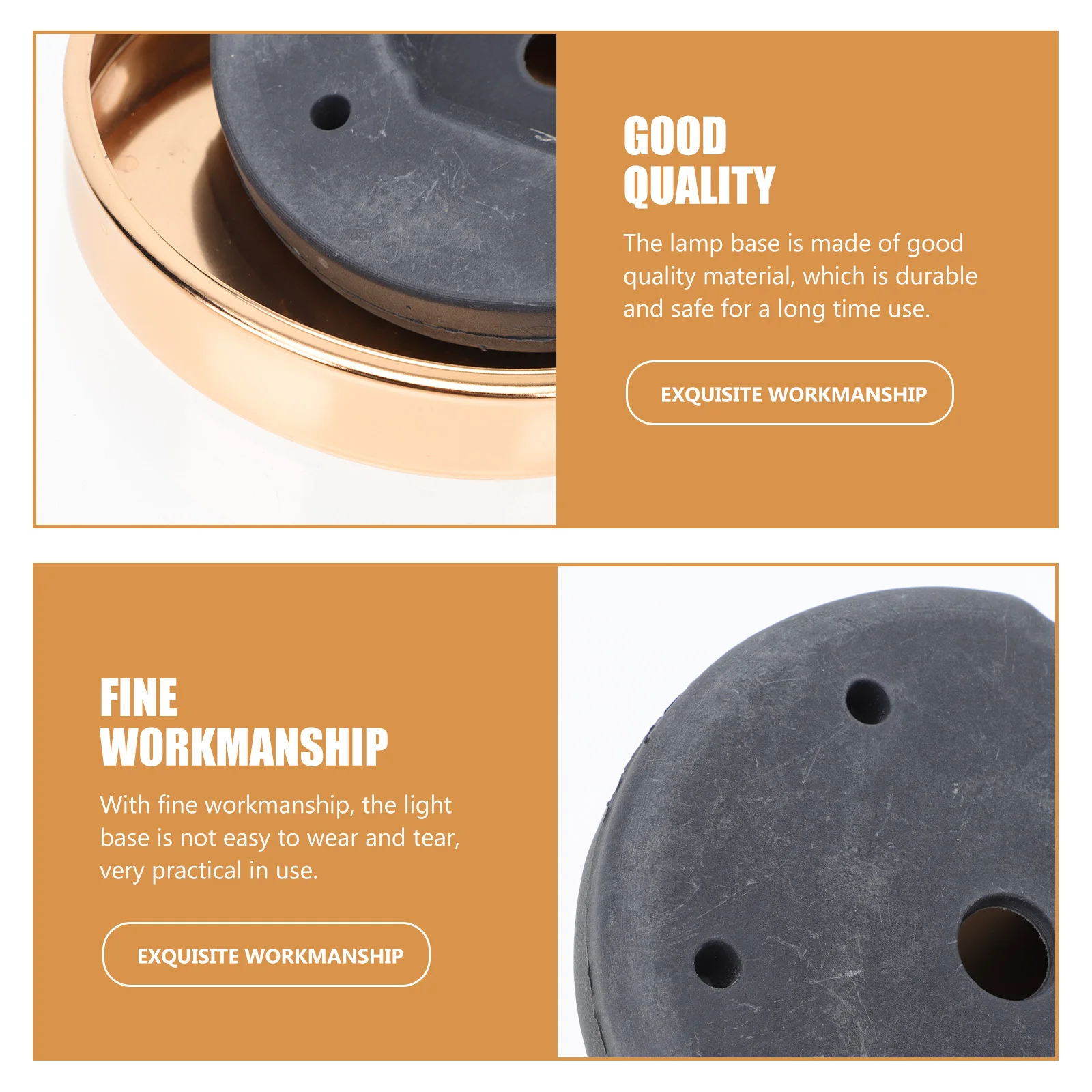 

1Set Golden Lamp Chassis Base High Quality Material Long Lasting Use Delicate Design Stable Structure Compact Round Shape