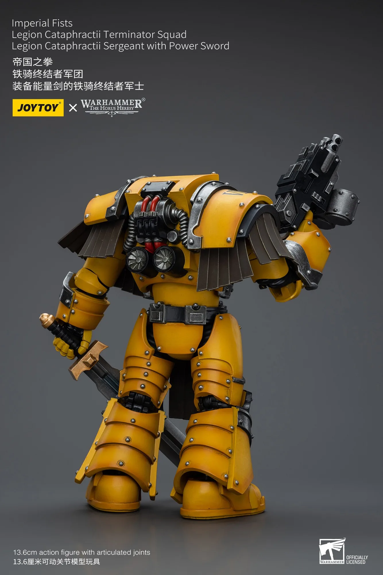 Joytoy warhammer 1/18 figuras de ação punhos imperiais legião cataphractii sargento com espada de energia estatueta modelo brinquedo menino presentes