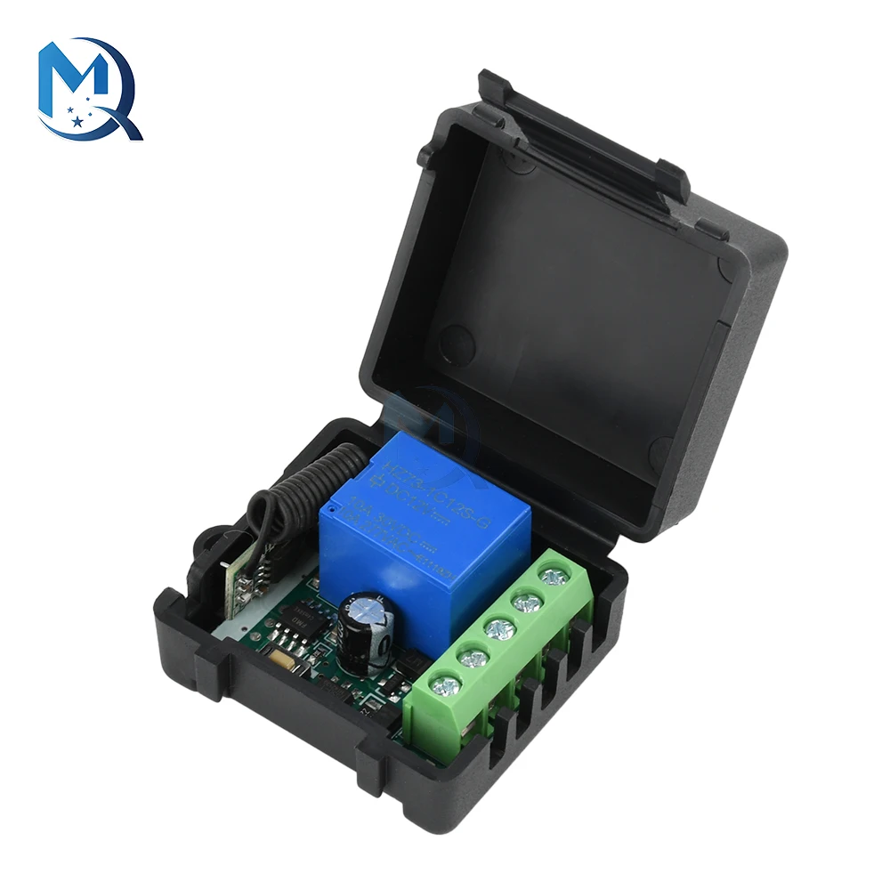 DC 12V 433Mhz Universal Wireless Remote Control Switch, 1-Channel Relay Receiving Module With Shell, Circular Sticker Switch