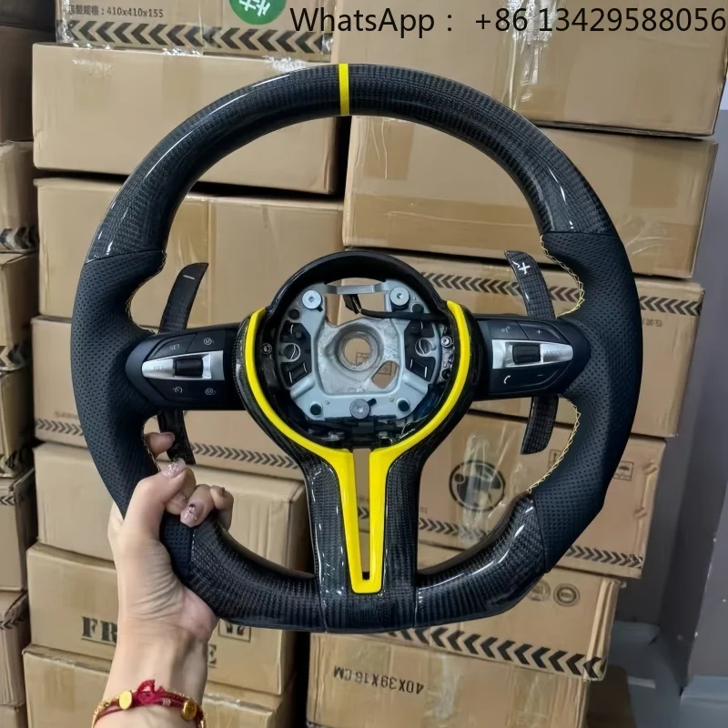 Black Perforated Leather Carbon Fiber Car Steering Wheel for BMW F Series F10 F30 F31 F32 F20 E92 E60 X6 E71 X5 E70 M3 M4 M5
