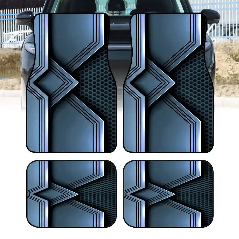 2pcs/4pcs Cool Car Floor Mats, Suitable For Sedans, Trucks, And SUVs, Make An Ideal Gift Choice. These Durable Floor Mats Are Pe