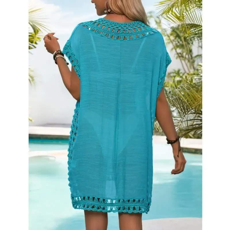 Cross-Border Sun Protection Dr Summer Beach Polyester Dr Women's Knitted Inner Wear Coolmax Fiber Beachwear