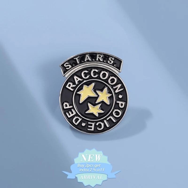 Stars Raccoon Police Enamel Pin Special Rescue Service Game Brooches Lapel Badge Film Series Jewelry Gift Accessories