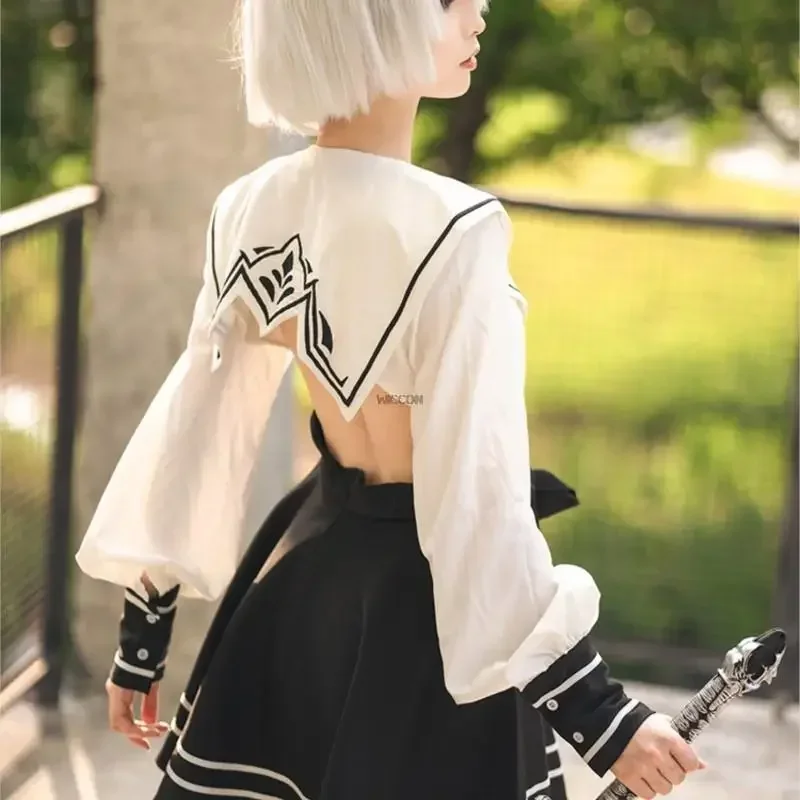 Disfraz de Nier Automata Yorha 2B Saimor, traje Sexy, traje de juegos, juego de rol para mujeres, vestido elegante para fiesta de Halloween para niñas