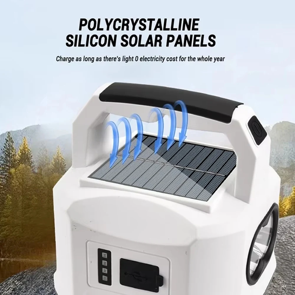 

A70P Solar Outdoor Camping Lamp - Dual Light Source, Portable Emergency Searchlight With Multifunctional Lighting Options