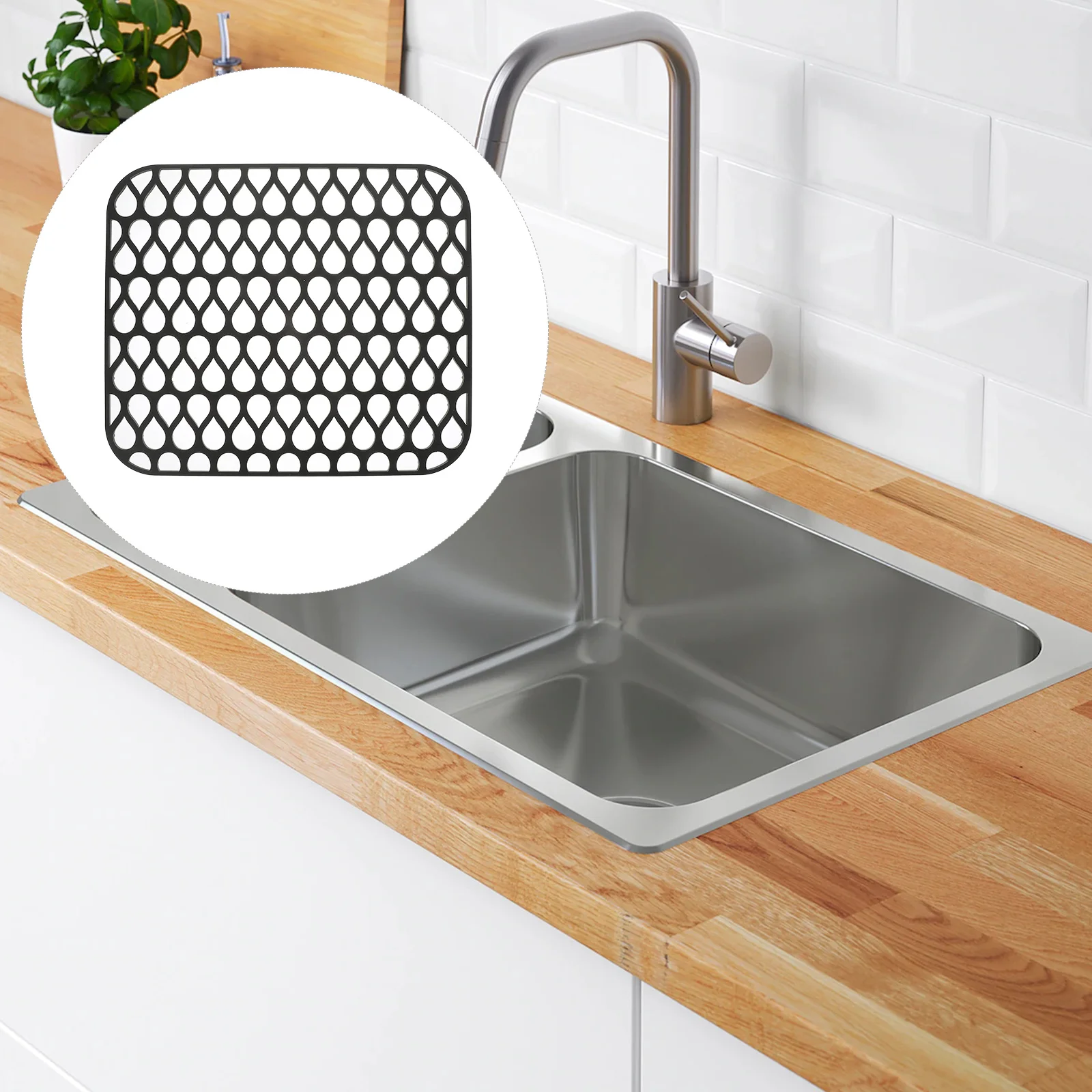 

Non-Slip Silicone Sink Mat Hollow Design for Kitchen Drying Pad Protects Fragile Glassware Stainless Steel Ceramic Sinks