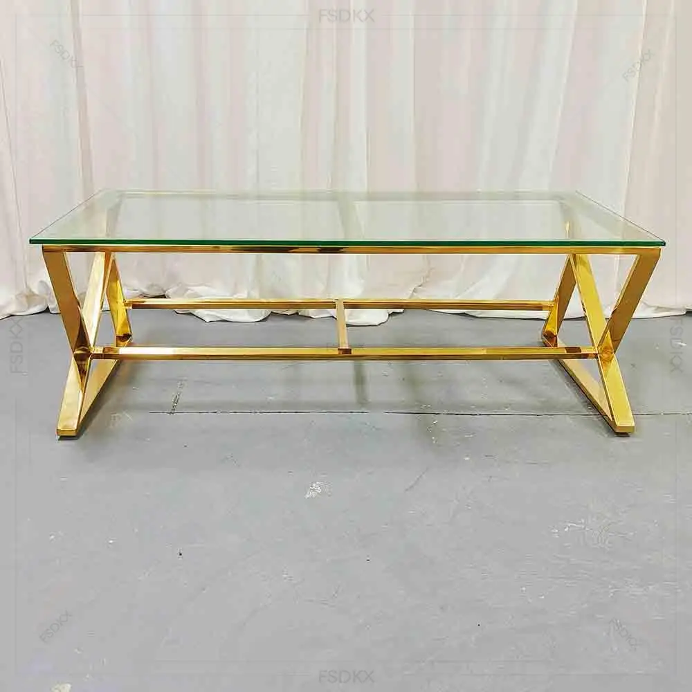 

Foshan FSDKX Wedding Table Clear Glass Modern Design Table Wedding Table