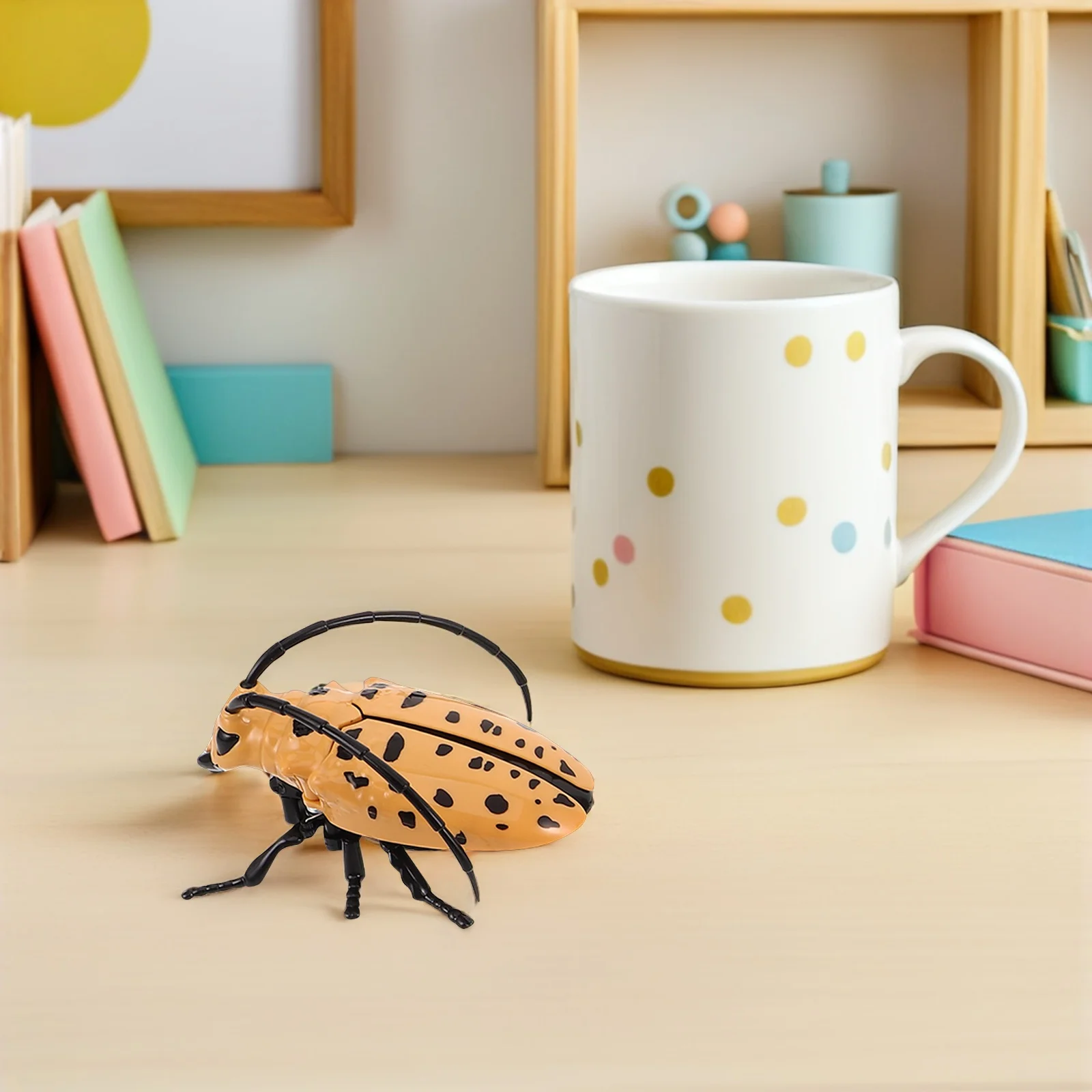 

6Pcs Wind Up Insect Plastic Longicorn Beetle Realistic Clockwork Prank Props Halloween Party Simulation Fake Bugs