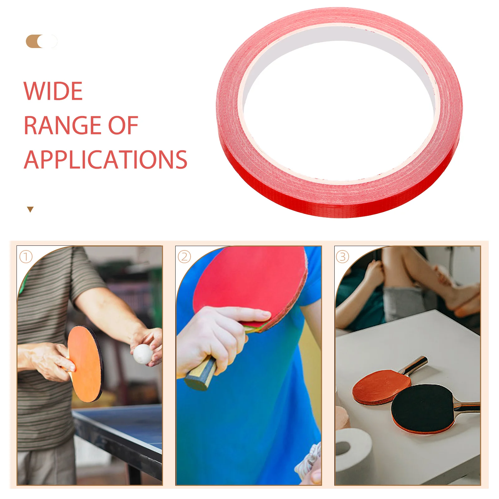 

1-рулонная ударопрочная лента для весла, многоразовая защита края ракетки, гибкая тканевая защита для ракетки для пинг-понга, длинный чехол