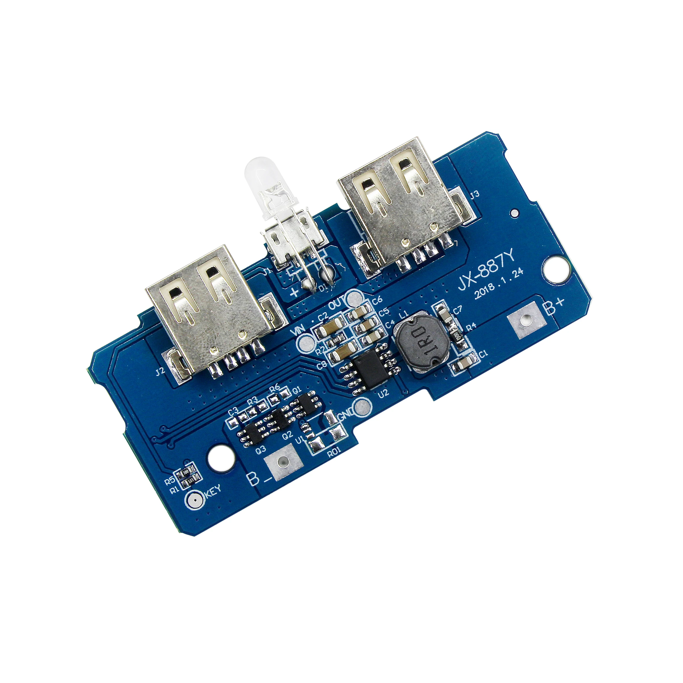 3.7V to 5V2A Boost Module | 18650 Battery Circuit Board, for DIY Charging Treasure/Mobile Power Motherboard