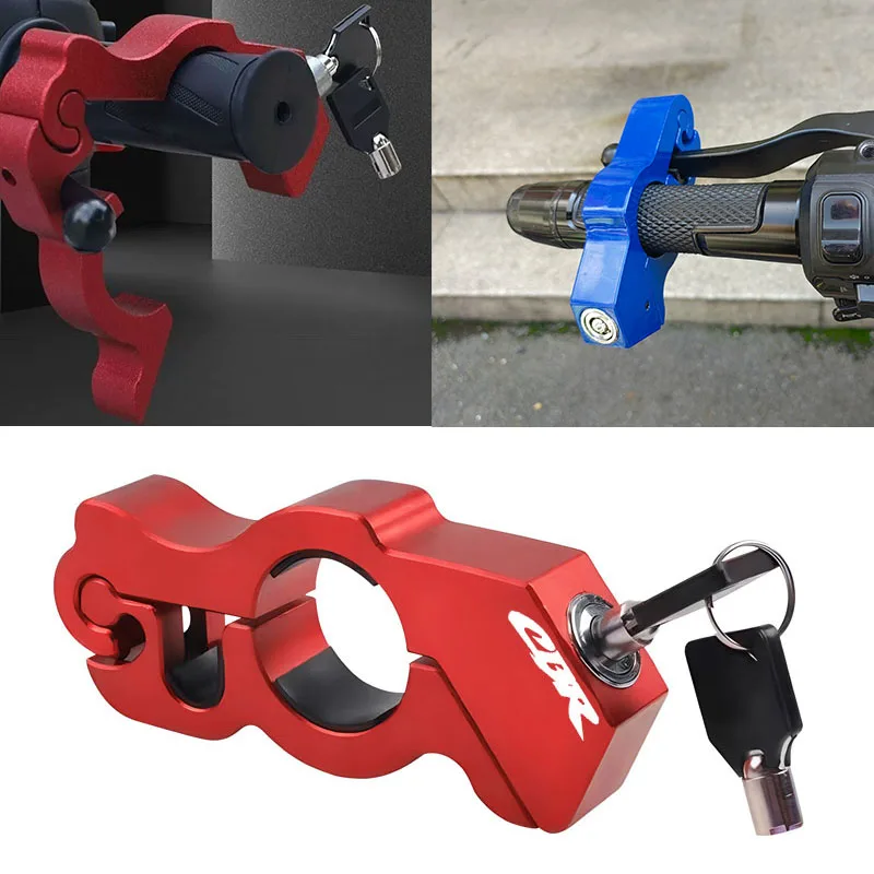 Motorcycle Handlebar Lock Handle Solid Lock Anti Theft For CBR 600 400 900 650 150 125 300 500 929 954 1000 250 R/RR/F/XX