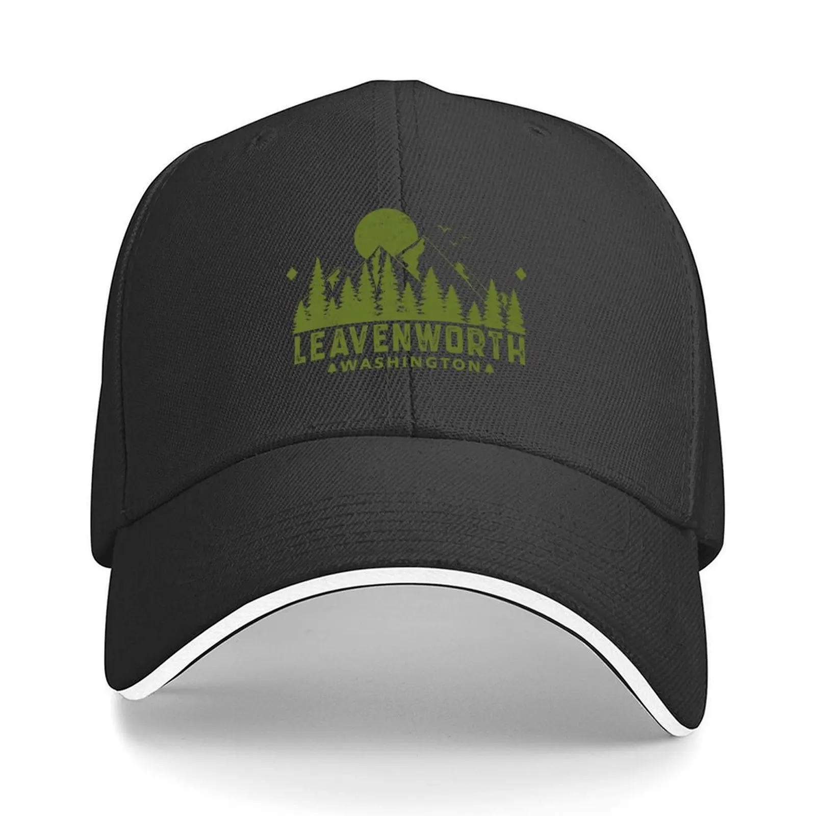 

Leavenworth Washington Mountain Sight Baseball Cap fun hats Vintage luxury woman cap Luxury Man Hat Caps Women Men's