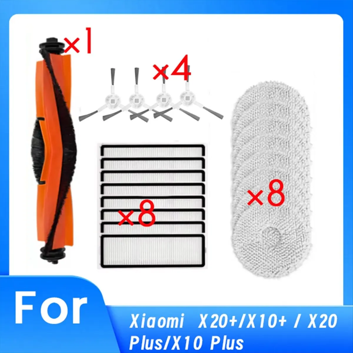 

21 Pcs for X20+/X10+ / X20 Plus/X10 Plus Vacuum Cleaner Accessories Main Side Brush Mop Filter [Zhenyi-TFBC]