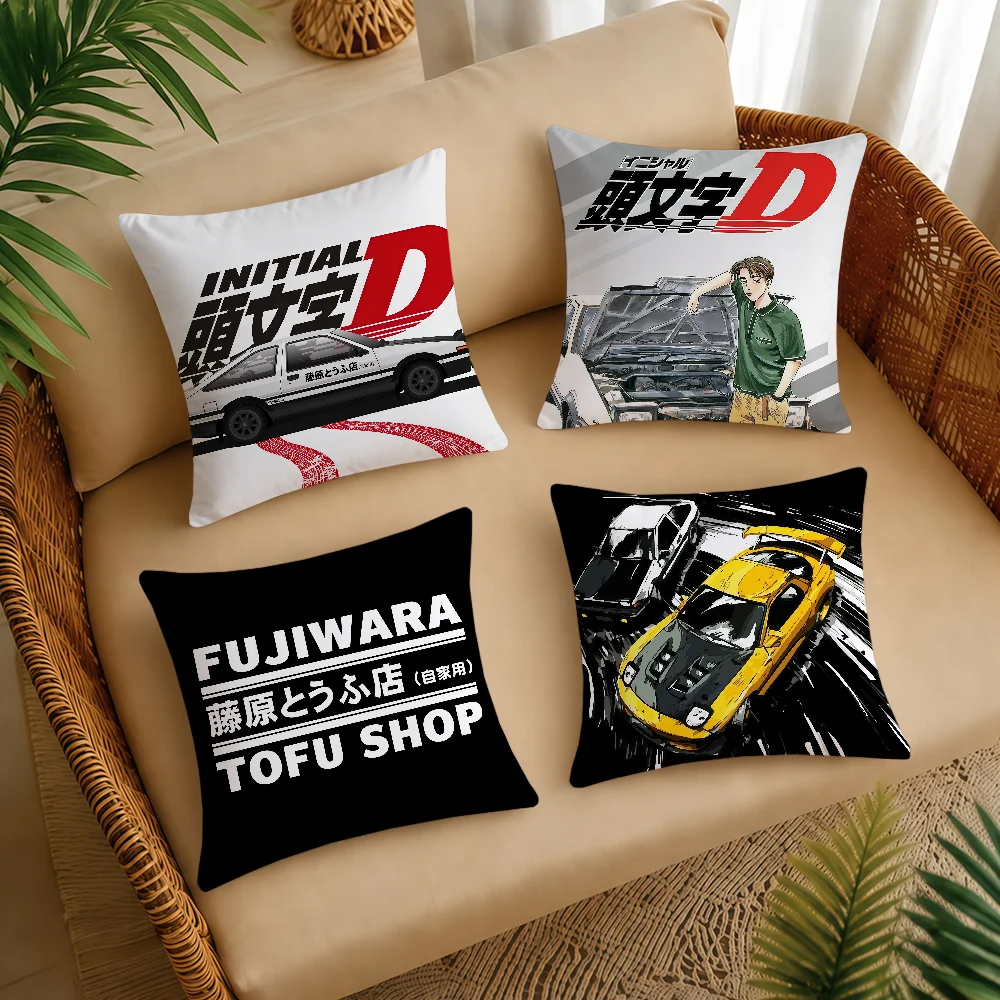 Anime Cool I-Initial D Cushion Cover Square Decorative Throw Pillow Case Sofa Bed Living Room Anniversary Gifts