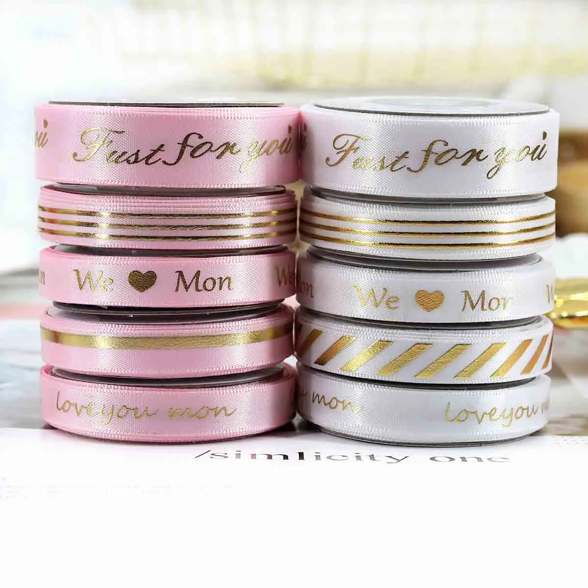 5Yards Mother\'s Day Thread Ribbons Cake Gifts Box Packaging Wedding Bouquet Birthday Christmas Bowknot Scene Party Decoration