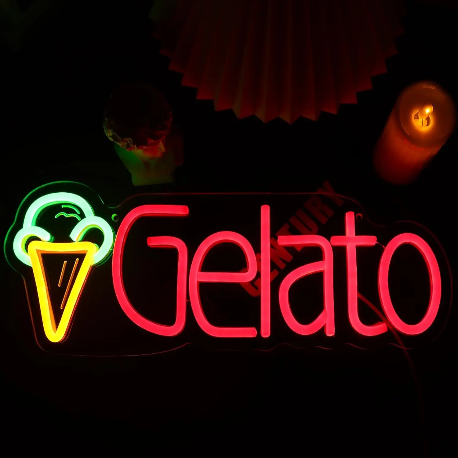 

Gelato Neon Sign USB Powered Italian Ice Cream LED Neon Light for Bar Store Restaurant Decoration Business Art Wall Light