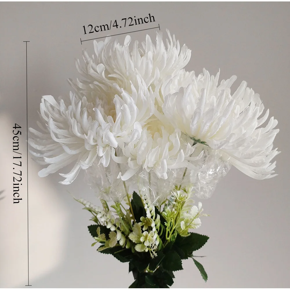 7-köpfige künstliche Blume Chrysantheme Bouquet Simulation Blume DIY Blumen Materialien für Hochzeit Dekoration Home Dekorationen – Detail 4