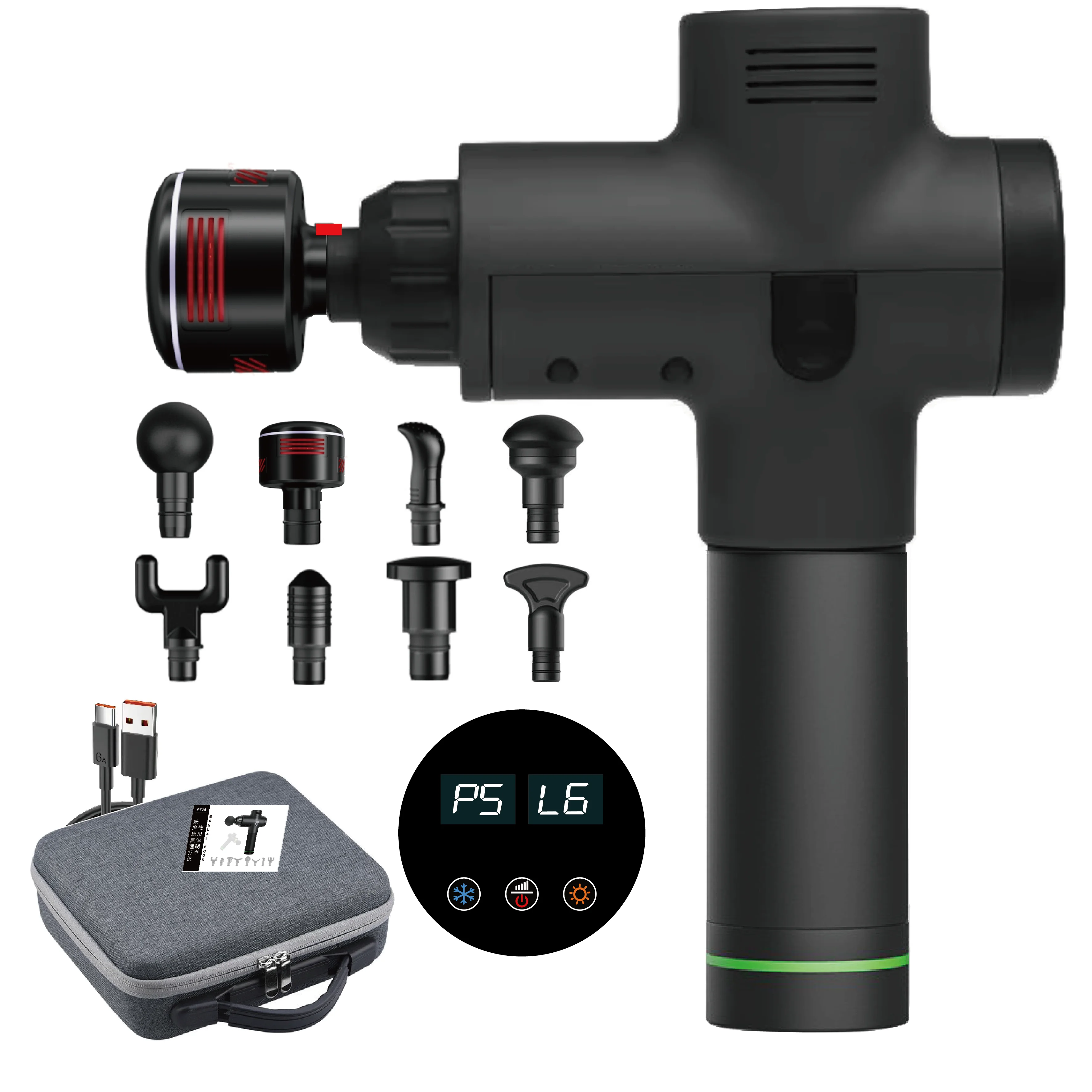 Hot and Cold Fascia Gun Stroke 10/14/16mm Brushless Motor Thrust 27KG Silent Professional Athlete Rehabilitation Equipment