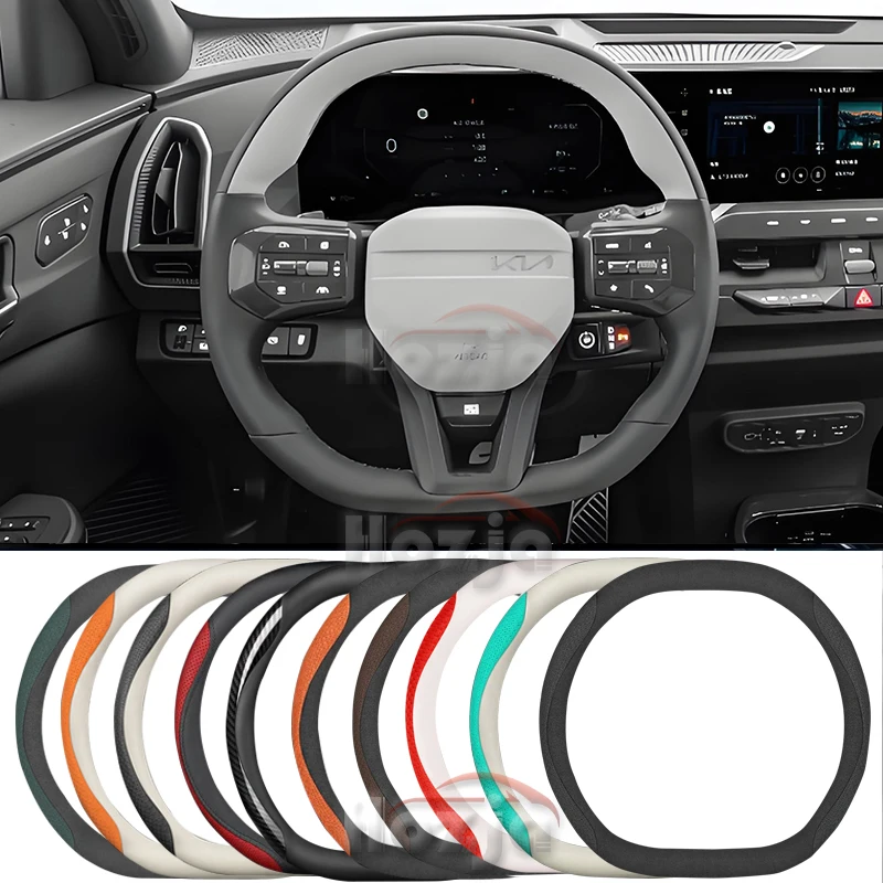 

Leather Car Steering Wheel Cover for KIA K4 GT K4 2024 2023 2025 Non-slip Car-styling Auto Accessories